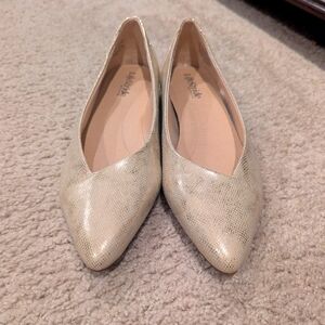 Life Stride Women's Promise Holiday Gold  Ballet Flat shoes $80 Sz 9 (9.5)
